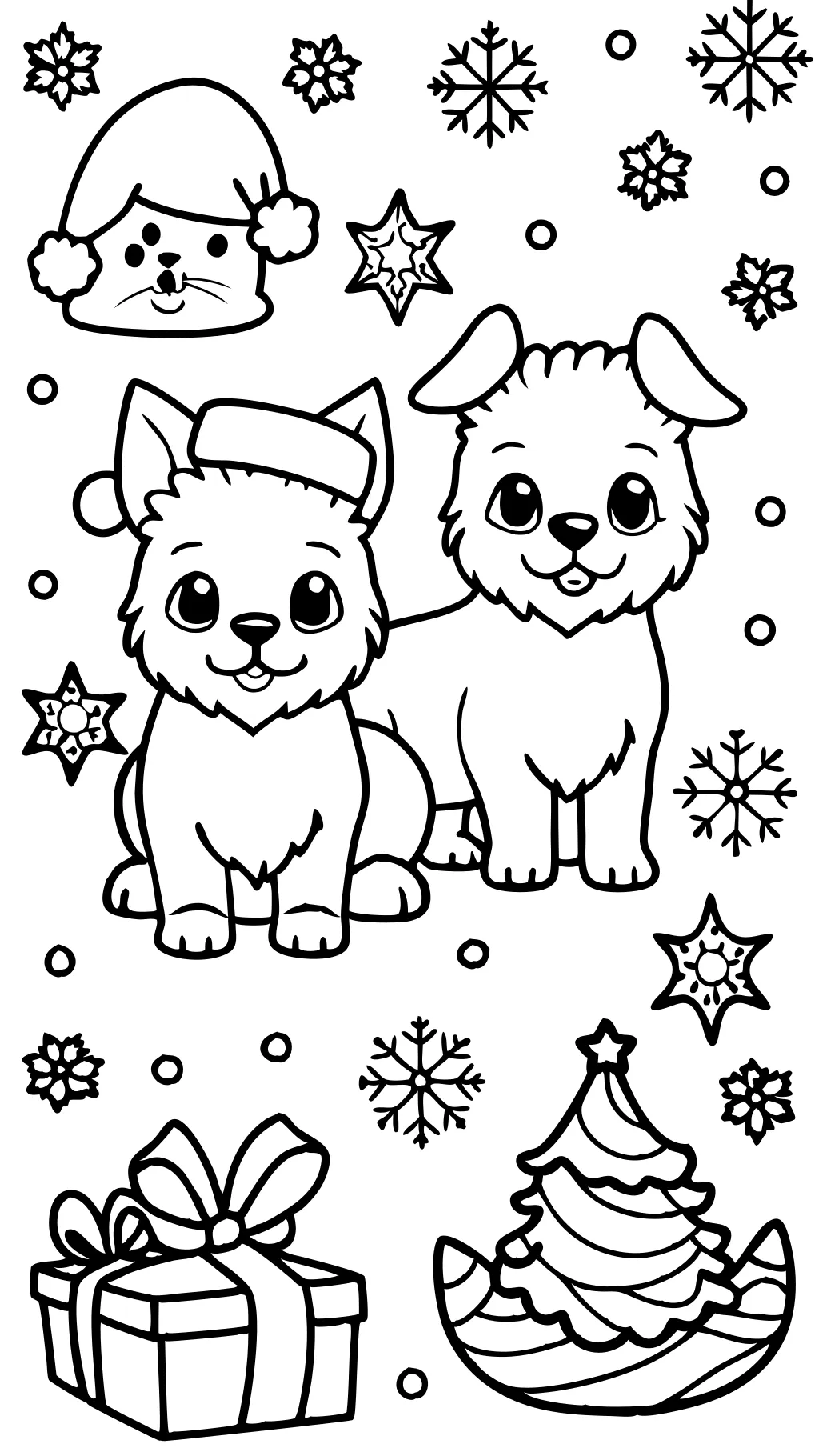 puppy coloring pages christmas